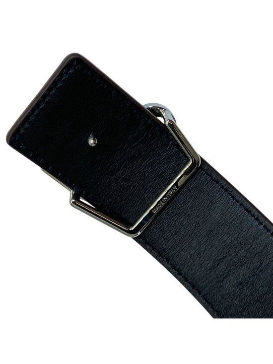 Dior Oblique Embossed Reversible Belt Enamel Patent Leather Brown Everyday main image 5